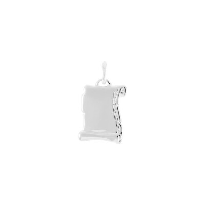 Pendentif à graver parchemin en argent rhodié