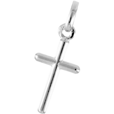 Pendentif croix en argent rhodié