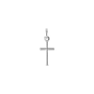 Pendentif croix en argent rhodié