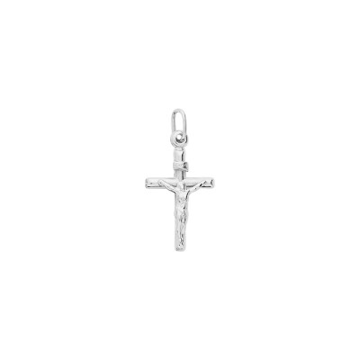 Pendentif croix en argent rhodié