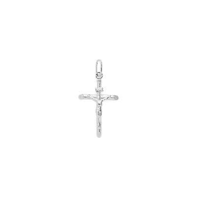 Pendentif croix en argent rhodié