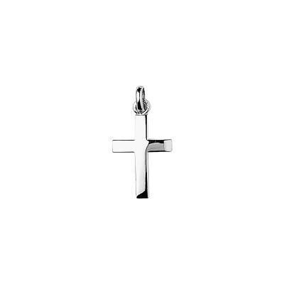 Pendentif croix en argent rhodié