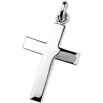 Pendentif croix en argent rhodié