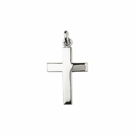 Pendentif religieux croix en argent rhodié