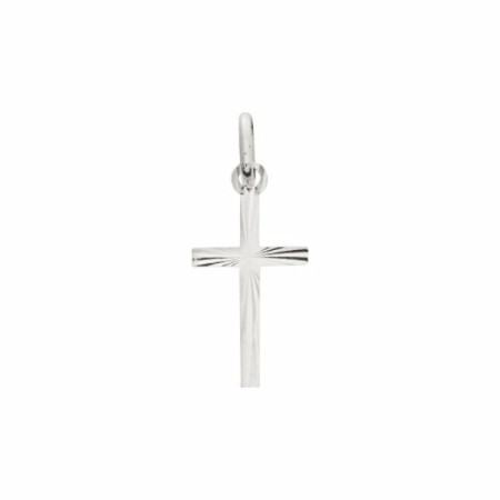 Pendentif Croix en argent rhodié