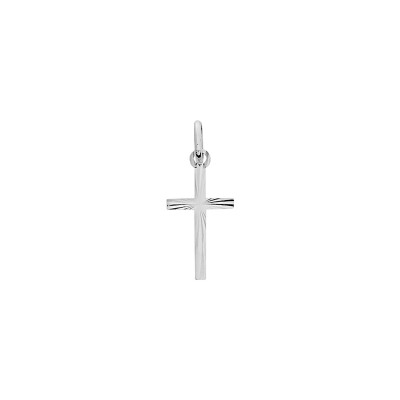 Pendentif croix en argent rhodié