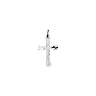 Pendentif croix en argent rhodié