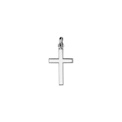 Pendentif croix en argent rhodié