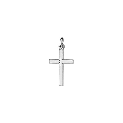 Pendentif croix en argent rhodié