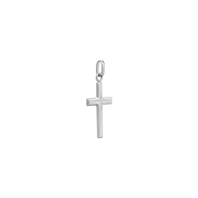 Pendentif croix en argent rhodié