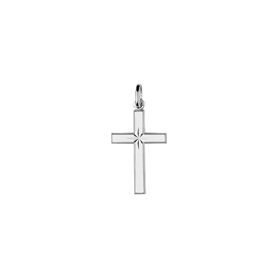 Pendentif croix en argent rhodié
