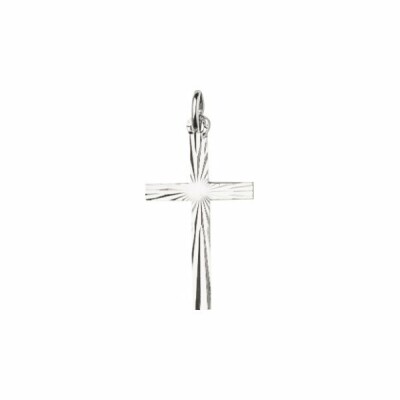 Pendentif religieux croix en argent rhodié