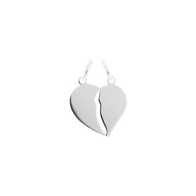 Pendentif coeur en argent rhodié