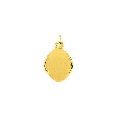 Pendentif identité plaque ovale en or jaune