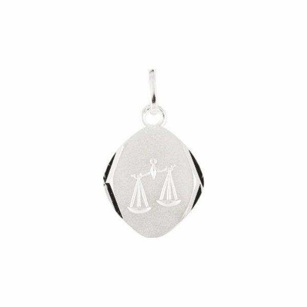 Pendentif zodiaque balance en argent rhodié