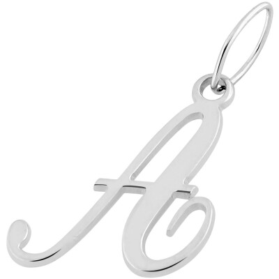 Pendentif initiale lettre A en argent rhodié