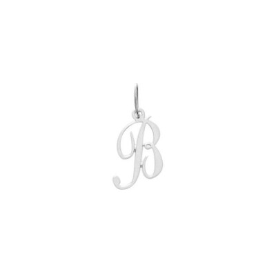 Pendentif initiale lettre B en argent rhodié
