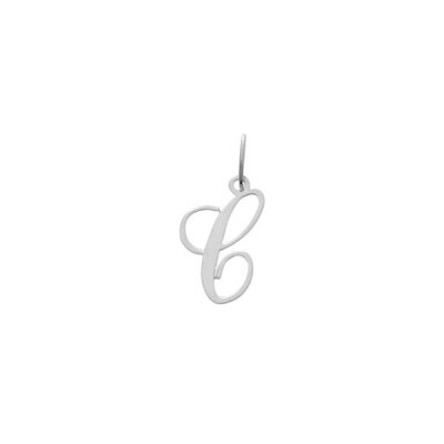 Pendentif initiale lettre C en argent rhodié