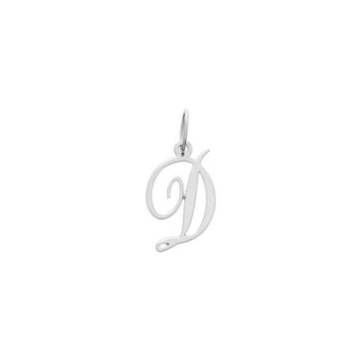 Pendentif initiale lettre D en argent rhodié