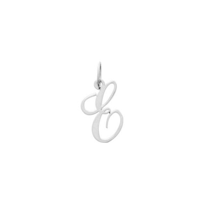 Pendentif initiale lettre E en argent rhodié