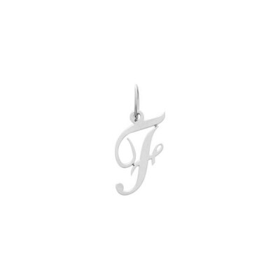 Pendentif initiale lettre F en argent rhodié