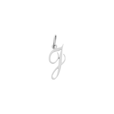 Pendentif initiale lettre J en argent rhodié