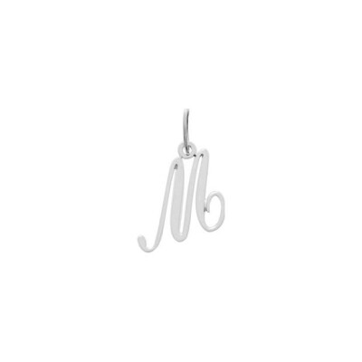 Pendentif initiale lettre M en argent rhodié