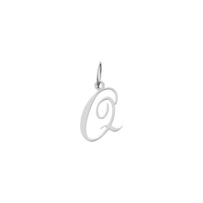 Pendentif initiale lettre Q en argent rhodié