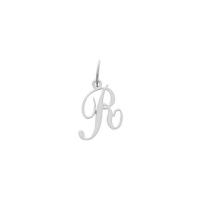 Pendentif initiale lettre R en argent rhodié