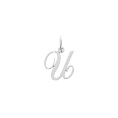 Pendentif initiale lettre U en argent rhodié