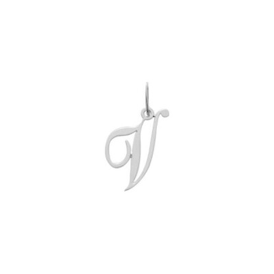 Pendentif initiale lettre V en argent rhodié