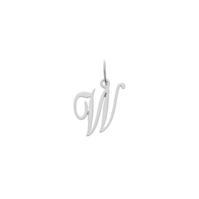 Pendentif initiale lettre W en argent rhodié