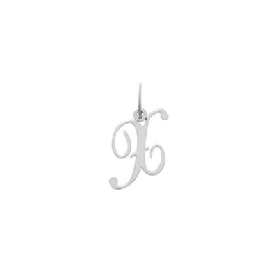 Pendentif initiale lettre X en argent rhodié
