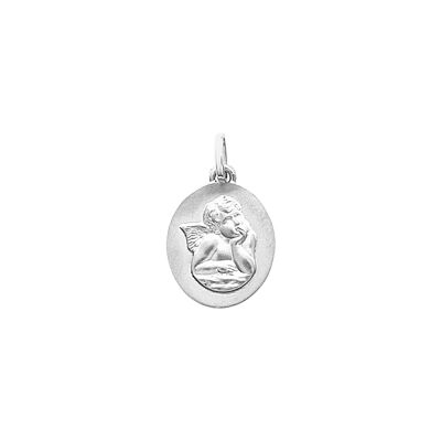 Médaille ange en argent rhodié