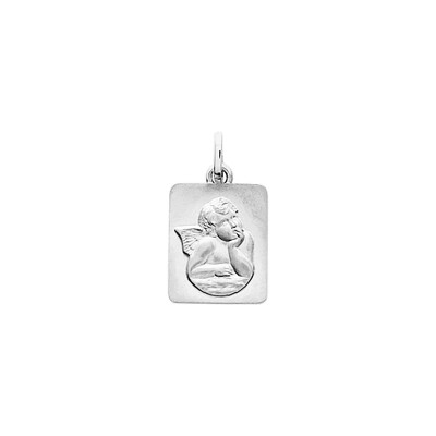Médaille ange en argent rhodié