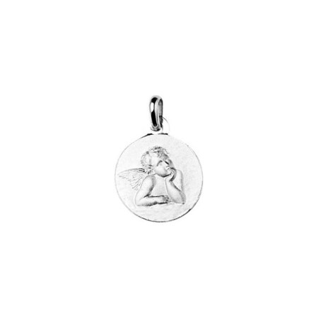 Médaille Ange en argent rhodié