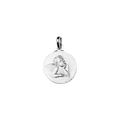 Médaille ange en argent rhodié