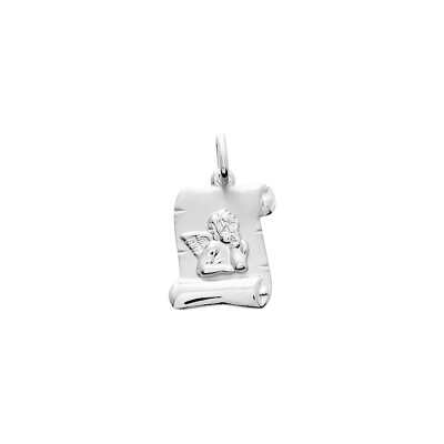 Médaille ange en argent rhodié