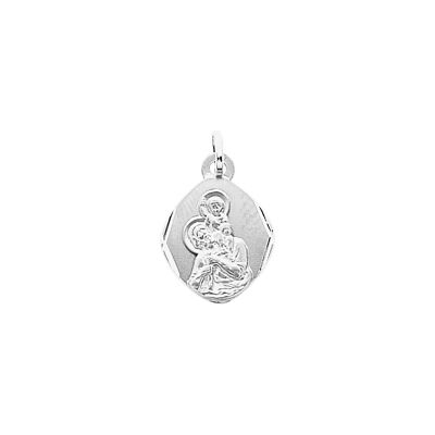 Médaille Saint Christophe en argent rhodié