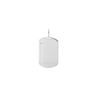 Pendentif à graver plaque tonneau en argent rhodié