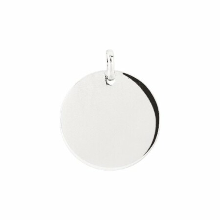 Pendentif rond en argent rhodié