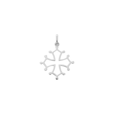 Pendentif croix occitane en argent rhodié
