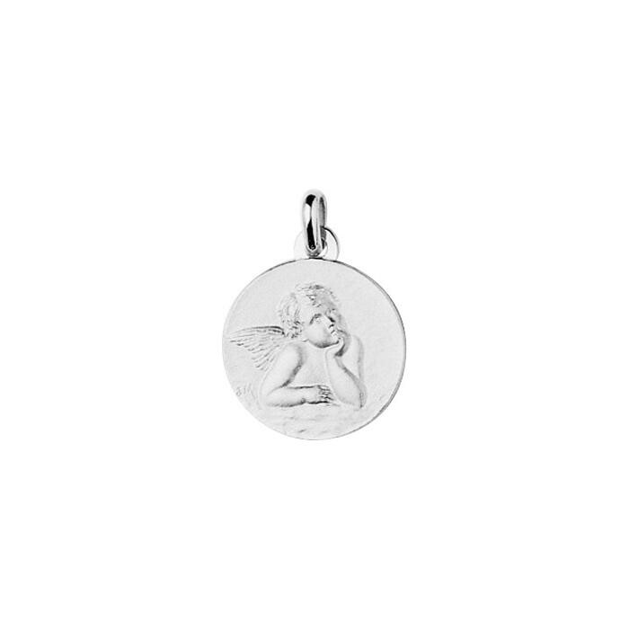 Médaille Ange en argent rhodié