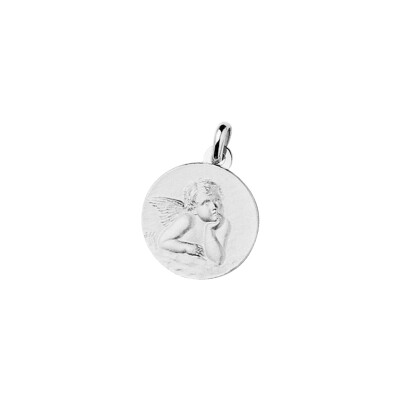 Médaille ange en argent rhodié
