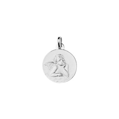 Médaille ange en argent rhodié