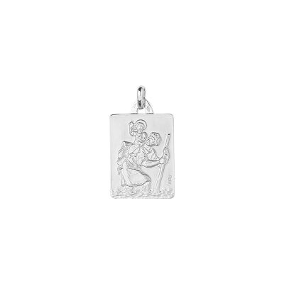 Médaille Saint Christophe en argent rhodié