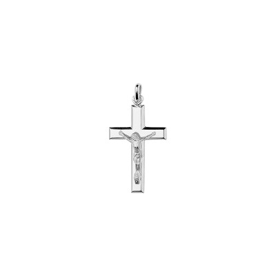Pendentif croix en argent rhodié