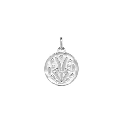 Médaille zodiaque Capricorne en argent rhodié