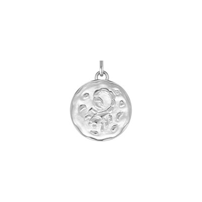 Médaille zodiaque Scorpion en argent rhodié