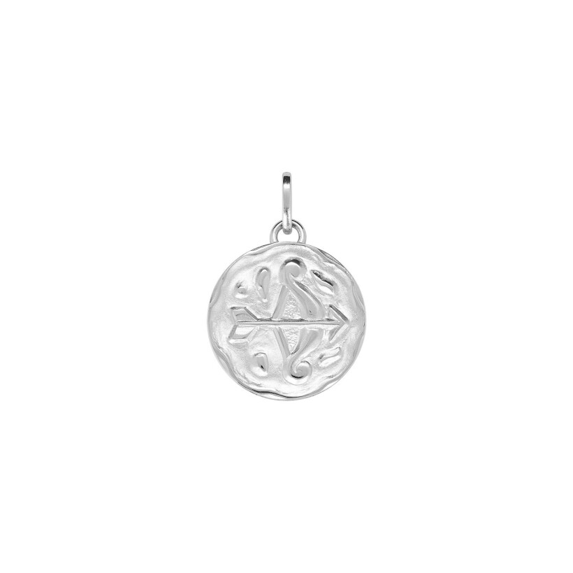 Médaille zodiaque Sagittaire en argent rhodié